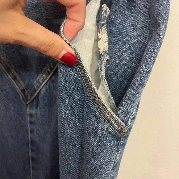 Denim Midi Skirt vintage Stuffed Shirt yoked 7/8 - Picture 4 of 5